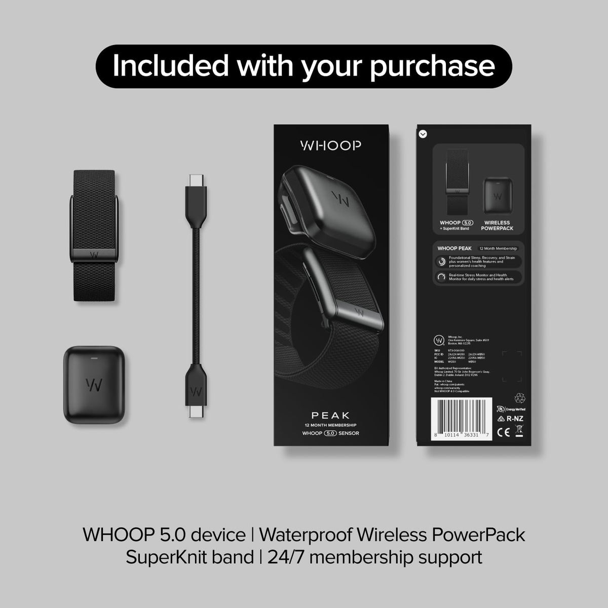 WHOOP 5.0/MG Health and Fitness Wearable – 12 Month Membership Included